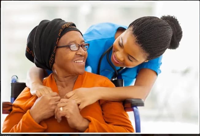 CNA student in clinical training